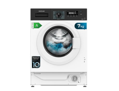 CECOTEC Lavadora 7Kg Integrable Bolero DressCode 740 BI Inverter A. 1400RPM Máximas Regulables, 16 Programas, Bajo Consumo, Motor Inverter Plus, St...