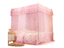 Mosquitera Para Cama Con Dosel Princess Con Aberturas En Tres Lados, Poliéster, Rosa, Tamaño Mediano.