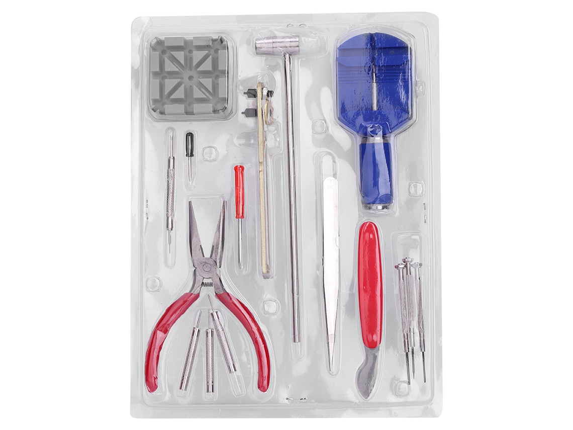 Kit De Herramientas Para Reparar Relojes 16 Piezas Con Abridor De Caja Y Retirador De Pasadores