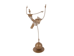 Estatua De Bailarina De Ballet De Metal Dorado Con Base Estable Para La Decoración Del Hogar Y La Oficina.