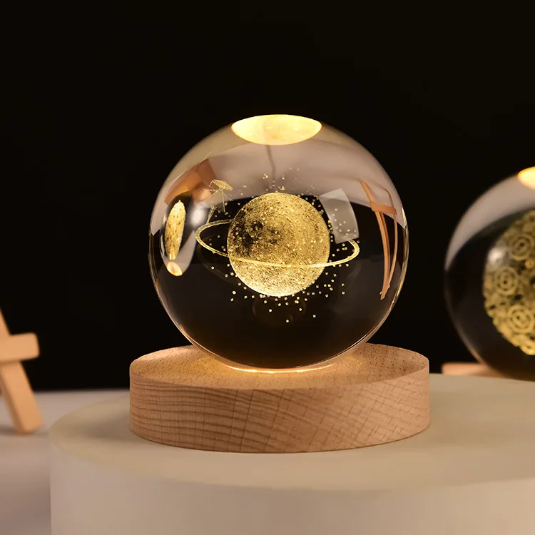 (paseando Por Las Estrellas 60 Mm) Adorno De Bola De Cristal Esfera Astronómica Galáctica Grabada Con Láser 3d Con Base