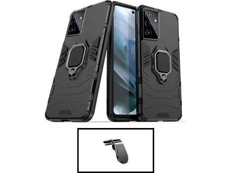 Kit Carcasa Militar Magnética + Soporte de Auto Samsung Galaxy S22 Ultra 5G G4M Negro