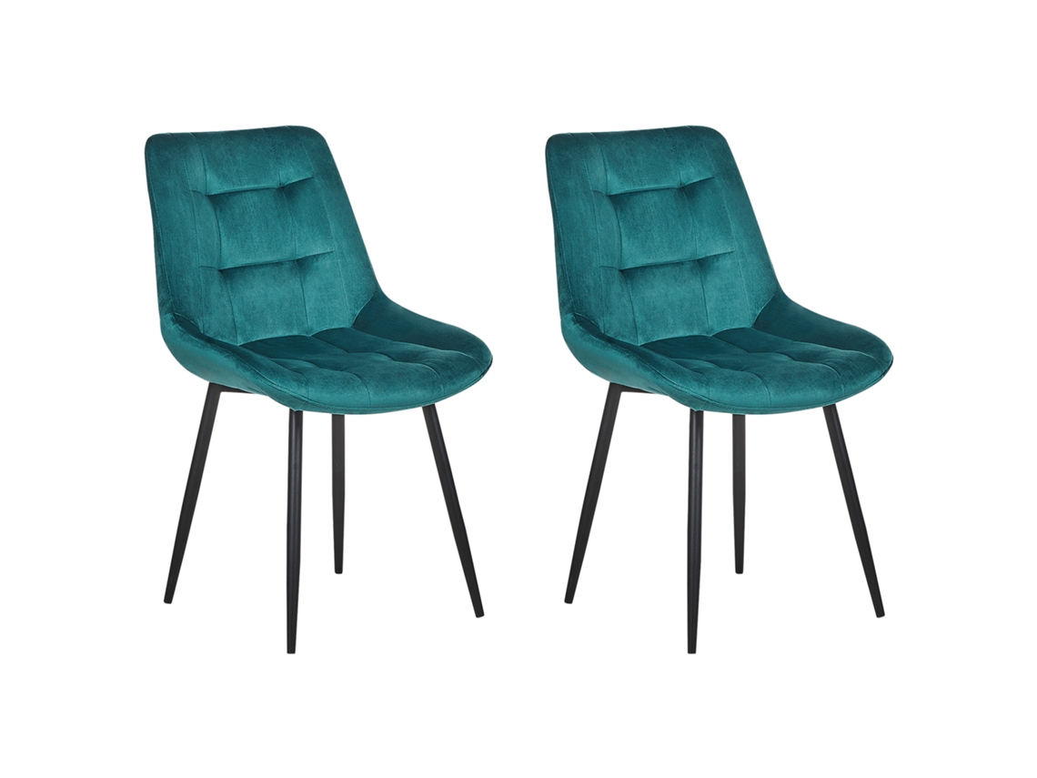 Cadeiras Luxuosas Em Veludo Beliani Melrose De Veludo Azul 51x58x85