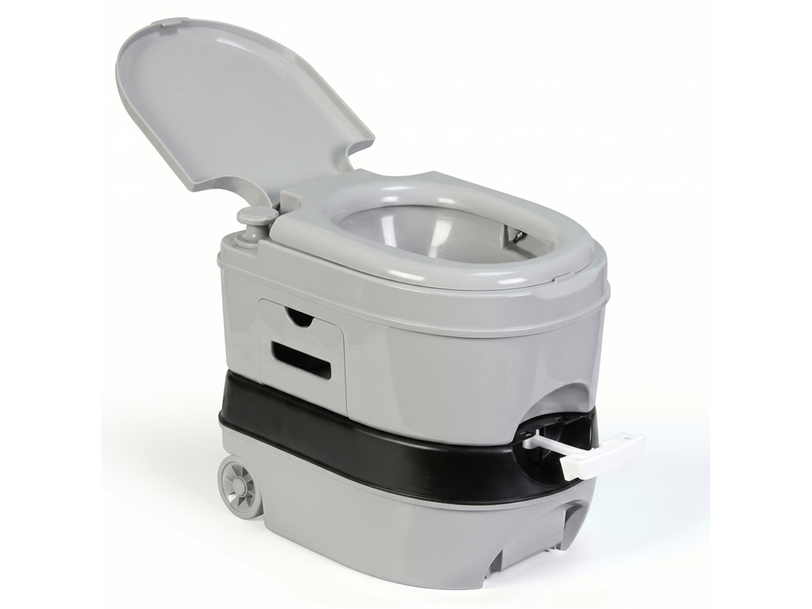 Wc Inodoro Portátil Químico Con Ruedas Adultos 24l Camper, Camping, Vater Descarga Agua 20l Briebe Wc1196g Gris