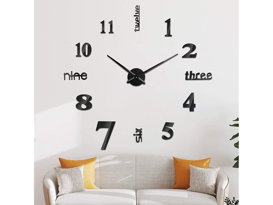Reloj de Pared DIY con Pegatinas 3D, Decorativo. Kofihety