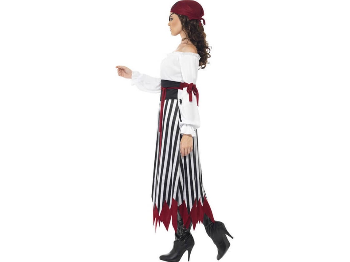 Disfraz de Mujer DISFRAZZES Pirata Con Falda A Rayas (Talla: M - 40/42)