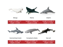Juego De 6 Juguetes De Simulación De Animales Marinos Para El Baño, Ideales Como Regalo Para Niños.
