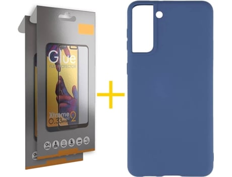 Carcasa + 2 Protectores de Pantalla para Samsung Galaxy S22 Plus 5G SKYHE Azul
