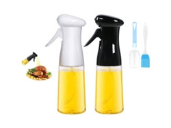 Spray de aceite de oliva, paquete de 2 botellas de 210 ml con brocha, color blanco y negro.