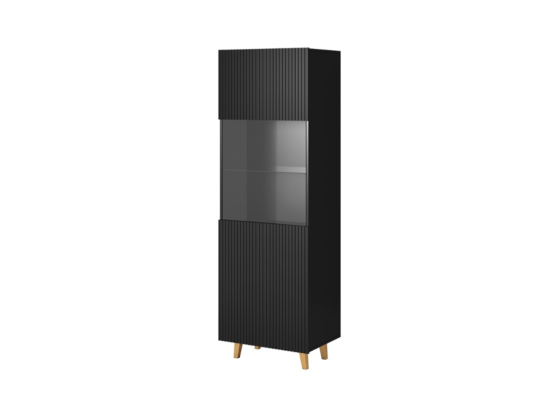 Vitrina Pafos 60x40x182 Negro Mate Cama Meble