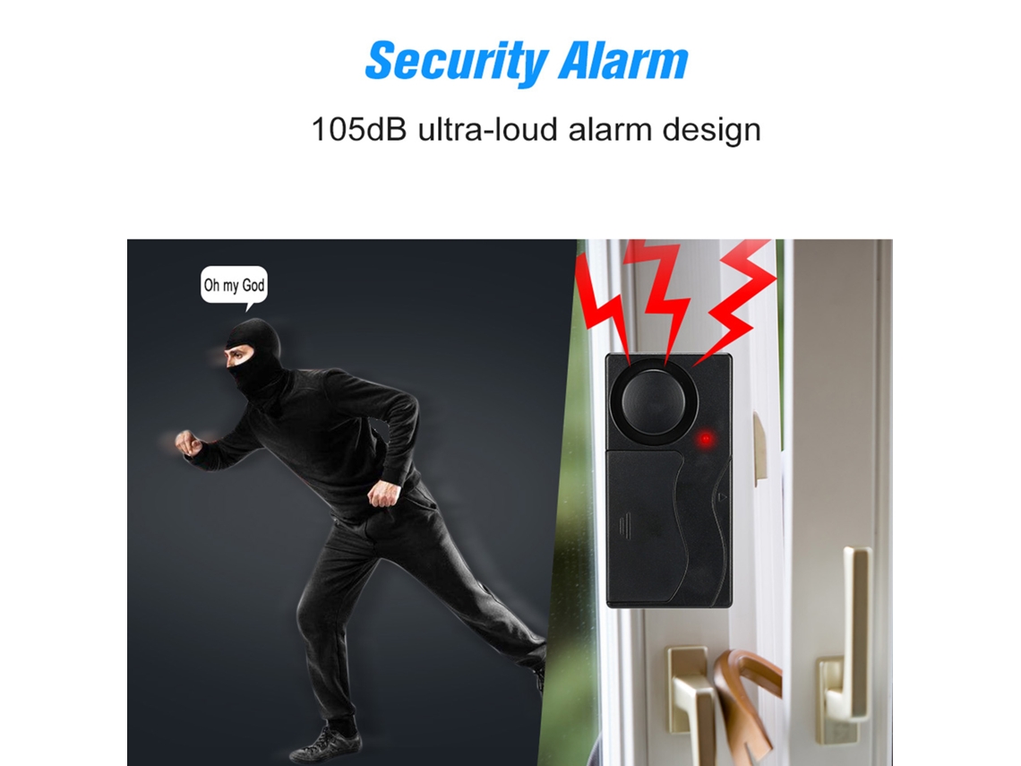 Alarma por vibración con control remoto inalámbrico para seguridad en el hogar y el vehículo | Sin marca