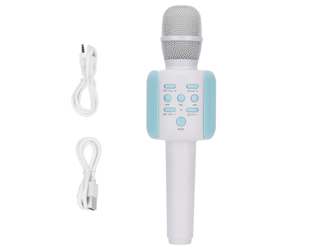 Micrófono Inalámbrico Portátil Con Bluetooth 5.0 Y Altavoz Con Subwoofer Para Karaoke, Para Niños Y Adultos.