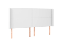 Maison Exclusive - Cabecero Con Orejas De Cuero Sintético Blanco 163x16x118/128 Cm