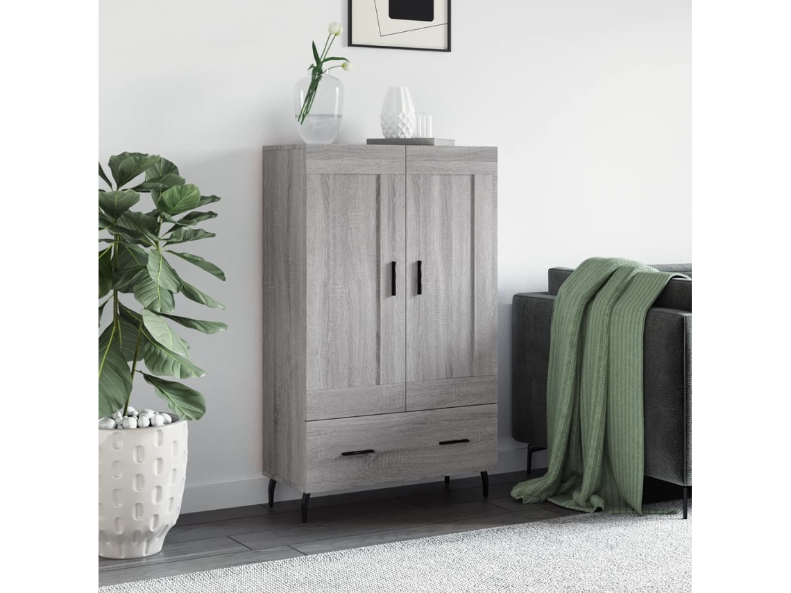 Lovely Home Armario Alto Derivados de Madera 69,5X31X115Cm Gris Sonoma