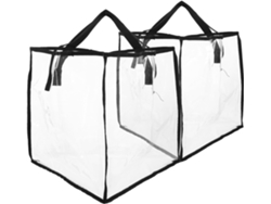 Juego 2 Organizadores Triangulares Transparentes Perchas Organizador Plegable Grande 46x35x35 Armario Lavadero