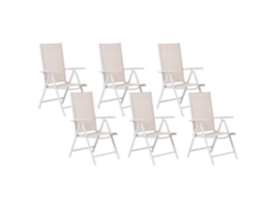 Conjunto De Jardim Perfeito Para Os Dias De Verão Beliani Catania De Alumínio Creme 54x65x103