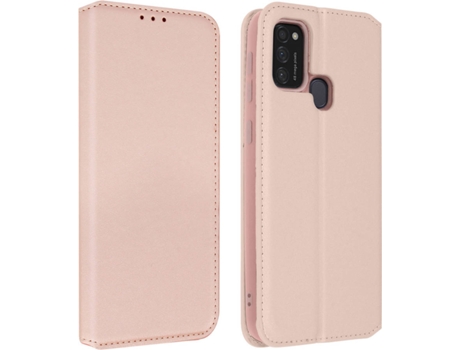 Funda Samsung Galaxy M21/M31/M30S AVIZAR Libro Billetera Rosa Dorado
