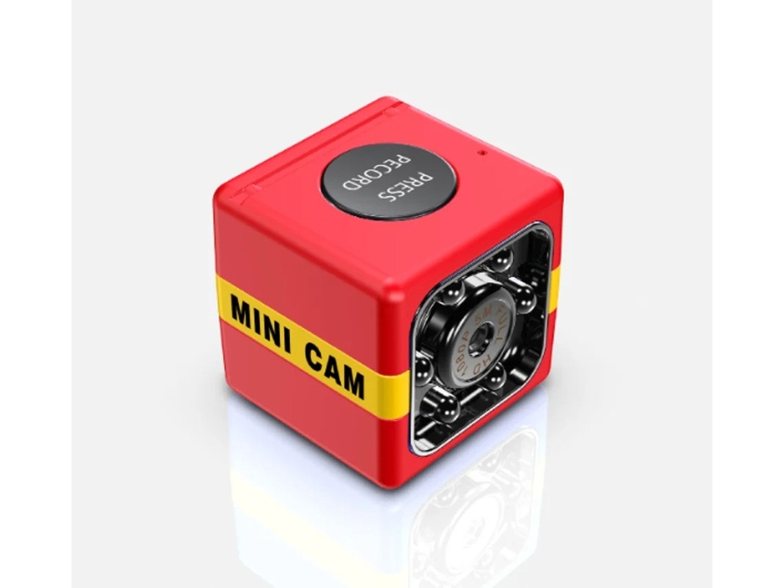 Mini cámara espía, cámara de seguridad Full HD 1080P, pequeña cámara portátil para el hogar con visión nocturna y detección de movimiento, roja Bestvite