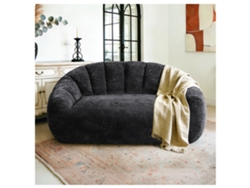 Sofá Escultural Curvado - Respaldo Ondulado Para Elevar Espacios De Estilo Contemporáneo - Negro