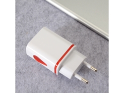 Cargador De Pared Usb Dual Con Bloque De Carga De Viaje Led Drop Para Smartphones, Color Rojo, Enchufe Eu