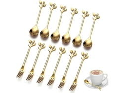 Juego De Cubiertos De Acero Inoxidable De 12 Piezas Con Cuchara Y Tenedor Para Café, Regalo Para Fruta