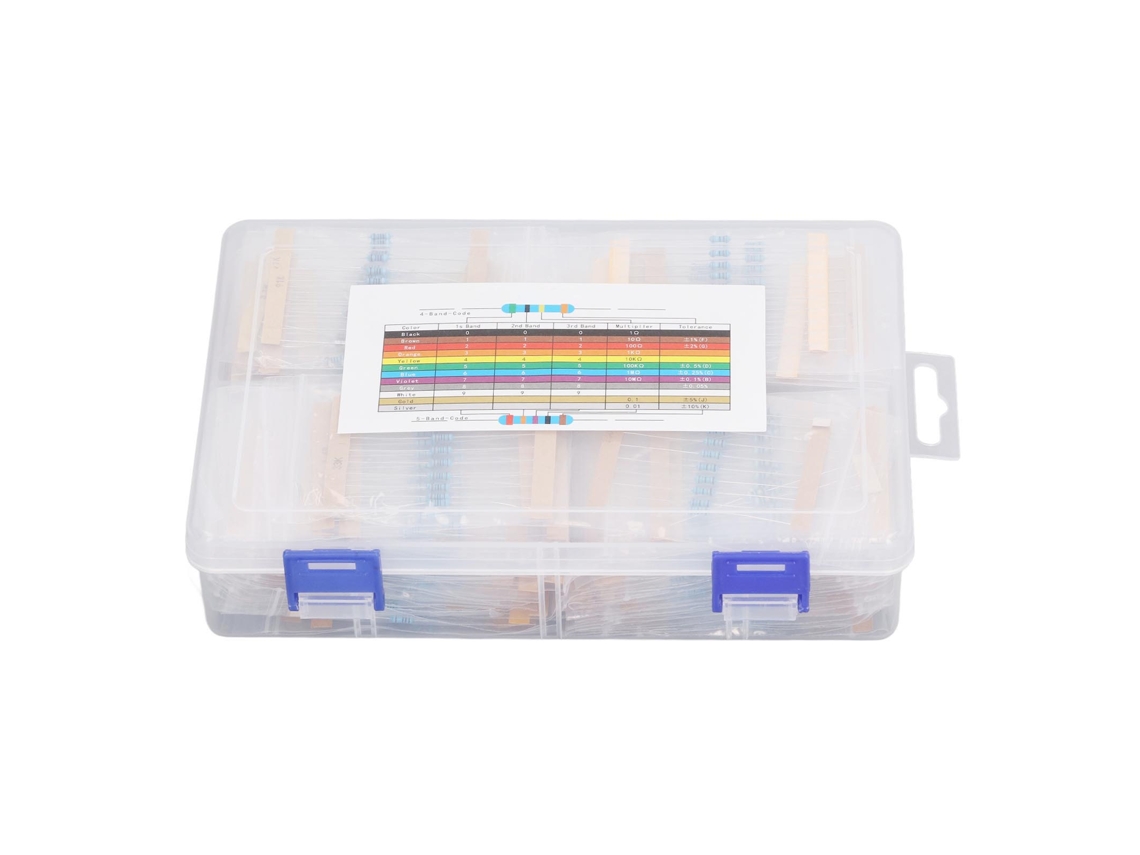 Kit De Resistencias De Película Metálica 1/4w 1 A 1m Ohm 1450 Piezas Para Industria Electrónica