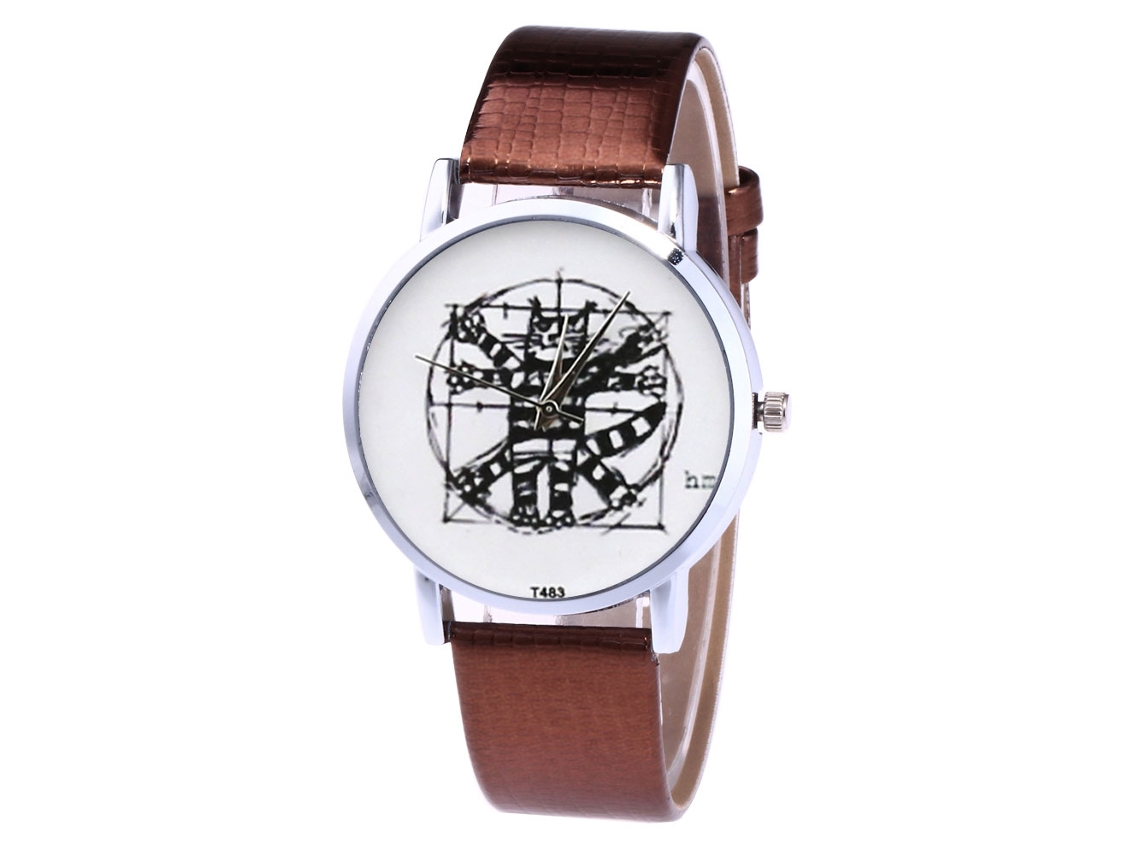 Reloj De Pulsera Unisex Zhoulianfa, Diseño Moderno, Piel Sintética, Movimiento De Cuarzo, Color Café.