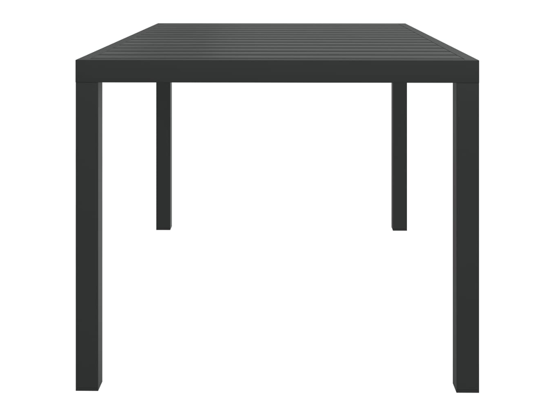 Mesa De Jardín | Mesa De Exterior De Aluminio Y Wpc Negra 150x90x74 Cm