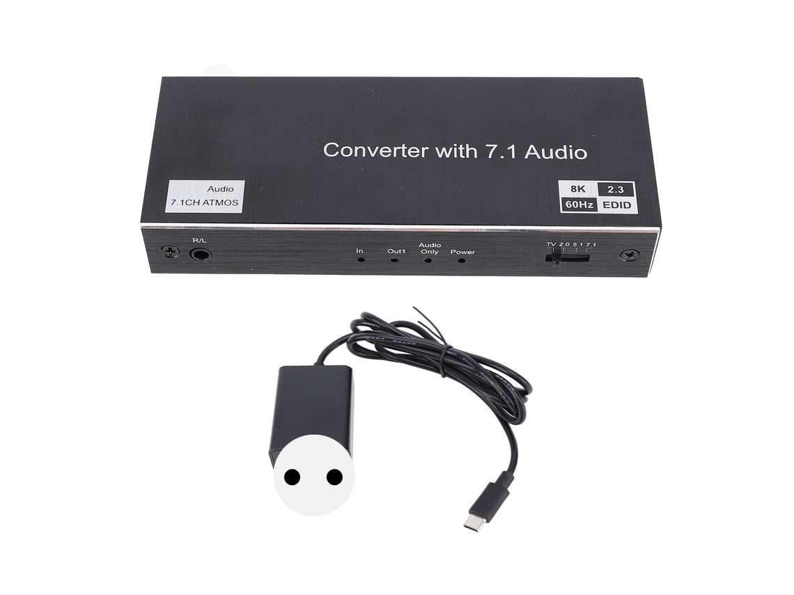 Divisor De Interfaz De Salida De Pantalla 8k 3d Hd 40 Gbps 1 En 2 Con Enchufe Europeo Para Proyector Hdtv