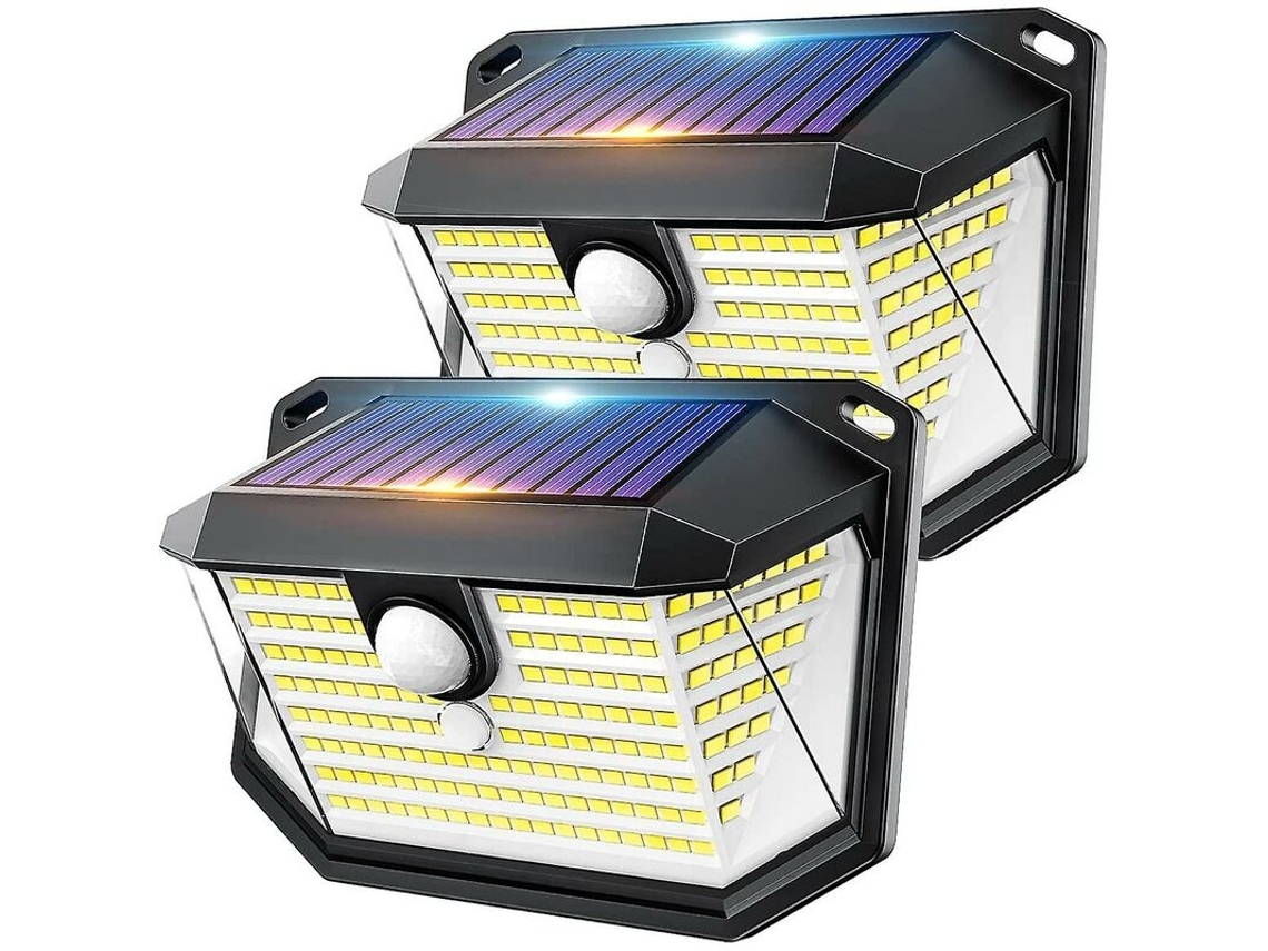 Luces Solares Para Exteriores 202 Luces Con Sensor De Movimiento 3 Modos Gran Angular 270 Y Luces Solares Para Exteriores Impermeables Ip65 Para*
