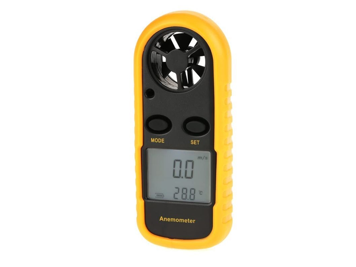 2026-anemómetro Digital Portátil, Medidor De Velocidad Del Viento Con Termómetro Digital - Amarillo