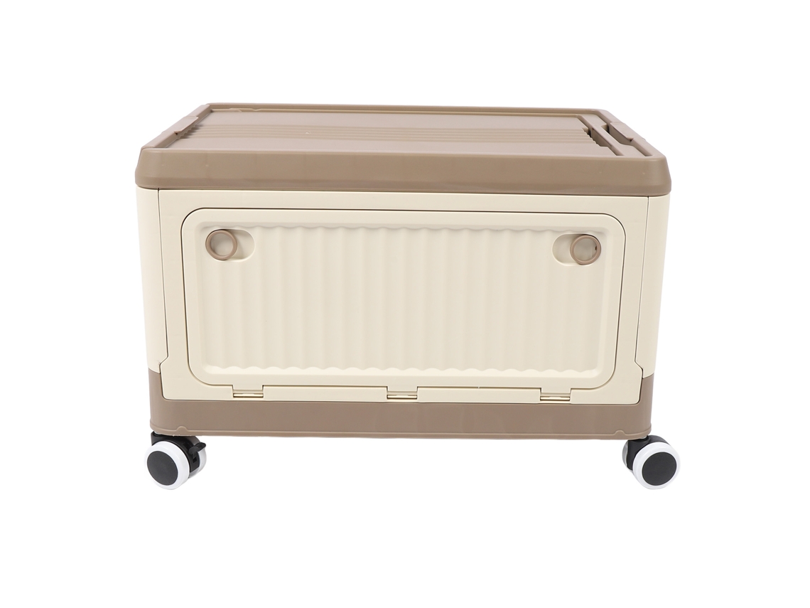 Caja De Almacenamiento Plegable Con Tapa Y Ruedas, Apilable, Con Asa, Para Ropa, Libros Y Juguetes.