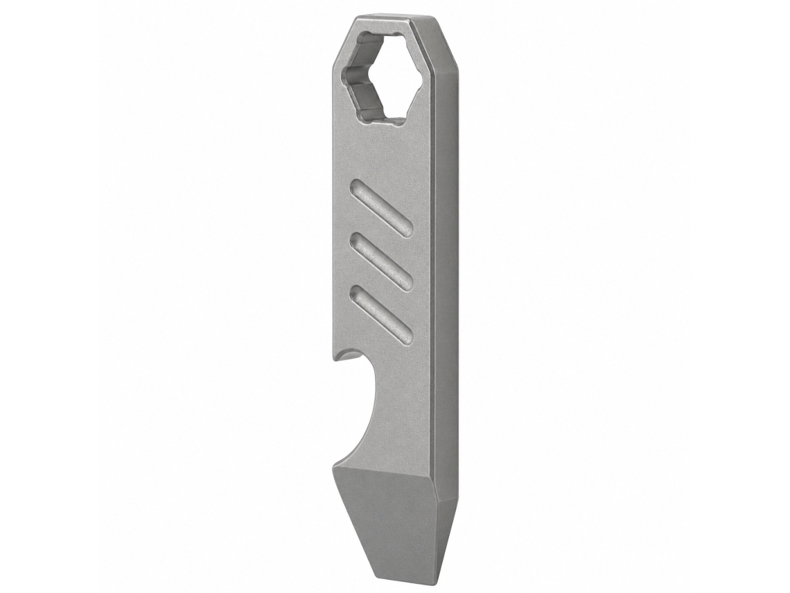 Palanca Polski Titanio 4,4 Cm Gris Multifunción Con Abridor Y Destornillador Edc Ligera Para Llaves Y Exterior