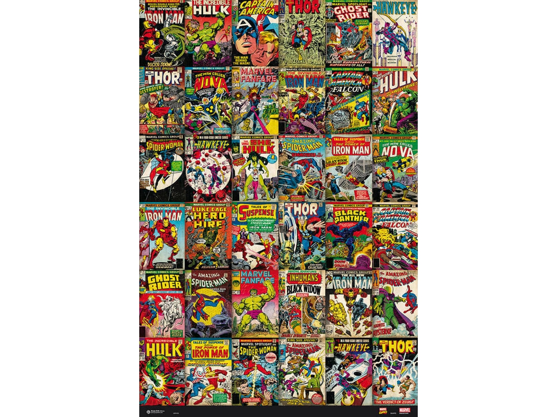 POSTER MARVEL PORTADAS CLASICAS COMICS
