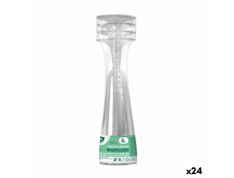 Copas de cava reutilizables ALGON Transparente 24 Unidades 150 ml (4 Piezas)