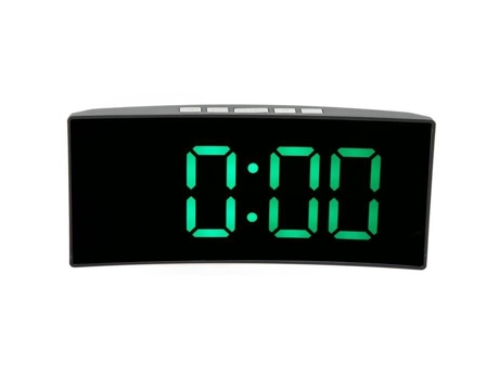Despertador Digital HURRISE con Espejo de Pantalla Curva Pantalla Led Sensor de Luz Alarma y Temperatura