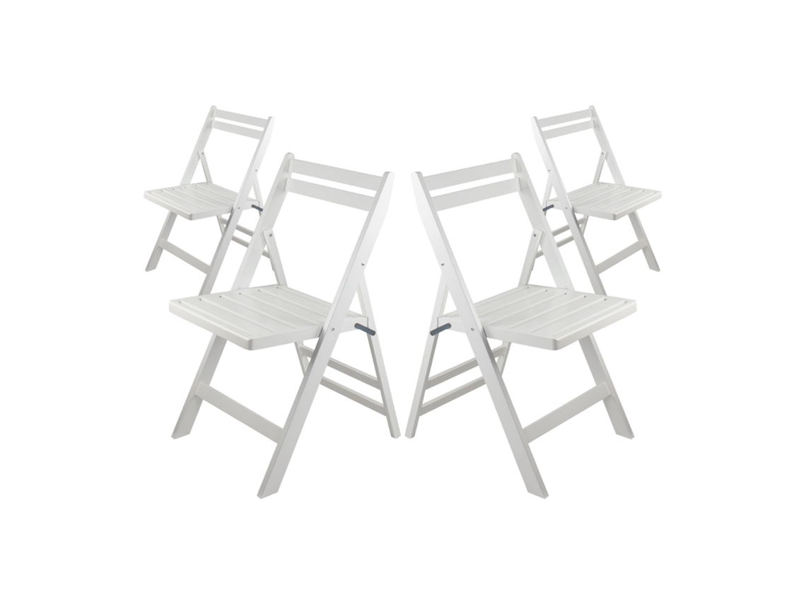 Pack 4 Sillas Plegables De Madera De Bambú Biano 46x44x78cm Thinia Home