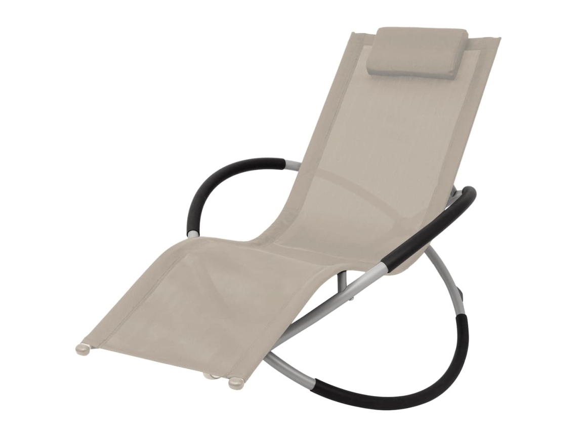 Tumbona geométrica de jardín Mueble para patio Asiento de jardín acero crema