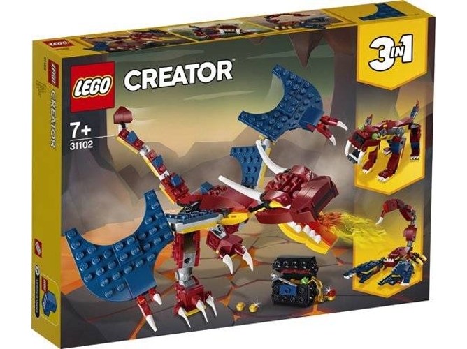 LEGO Creator 3 en 1: Dragón de Fuego (Edad Mínima: 7 - 234 piezas)