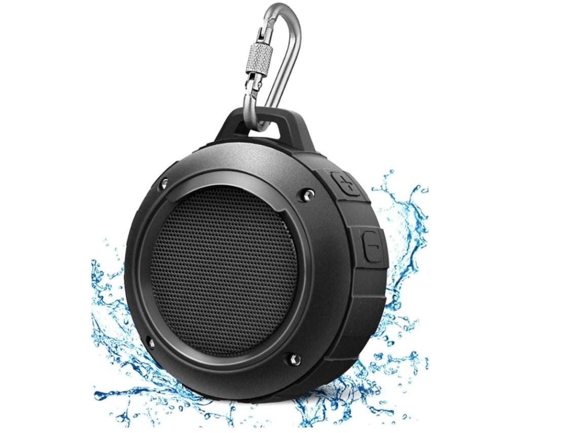 Altavoz Bluetooth Lalamoli IPX5 resistente al agua, estéreo HD, 8 horas de reproducción, micrófono incorporado, ventosa, color negro