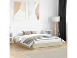 Estructura De Cama Madera De Ingeniería Roble Sonoma 135x190 Cm
