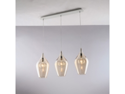 Ares - Riel De Hierro Con Cristal Pyrex Ámbar 3 Luces L.75 X 10 - Bl273-bin3-am