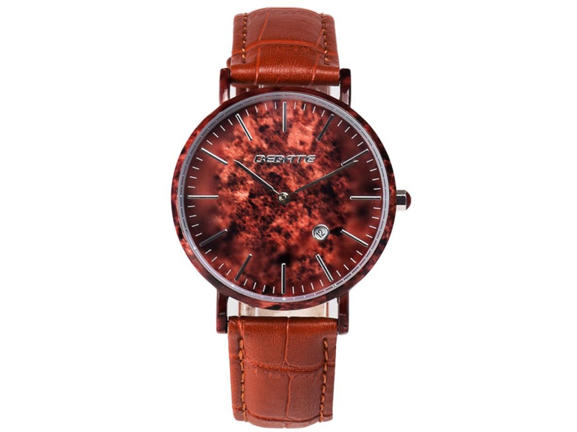 Reloj De Pulsera Para Hombre De Aleación Con Esfera Redonda Y Cuarzo Moda (rojo)