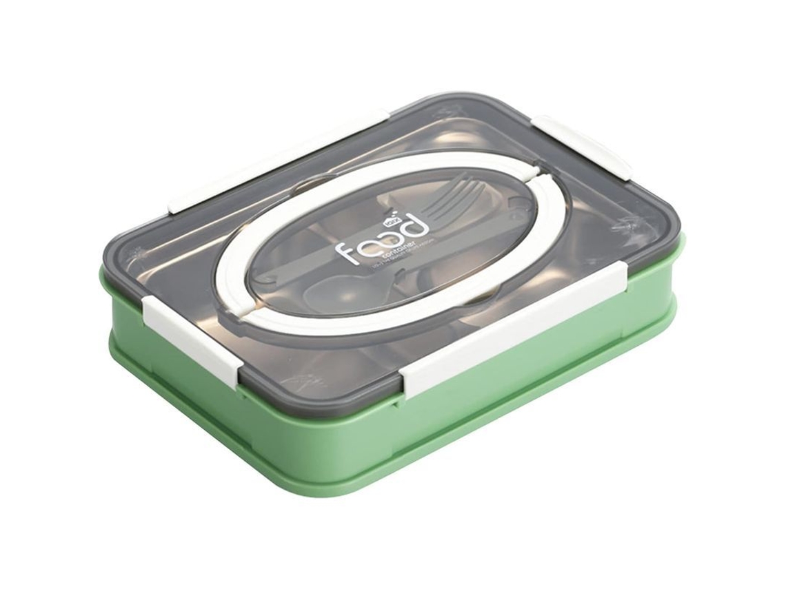 2026-41293-bento Box Niños Acero Inoxidable 4 Compartimentos Portátil Antiderrame 2 Oz Verde