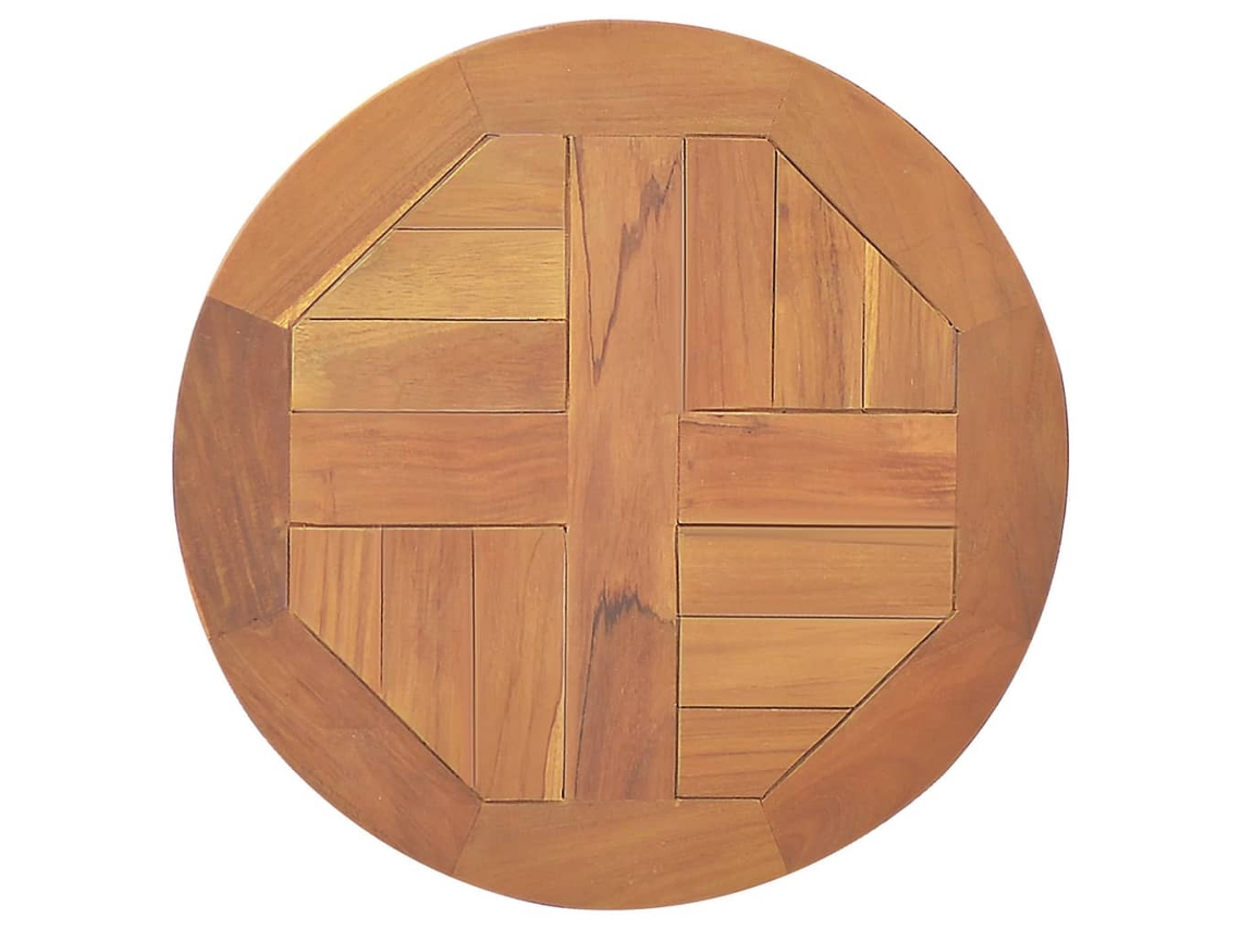 Superficie De Mesa Redonda Madera Maciza De Teca 2,5 Cm 40 Cm