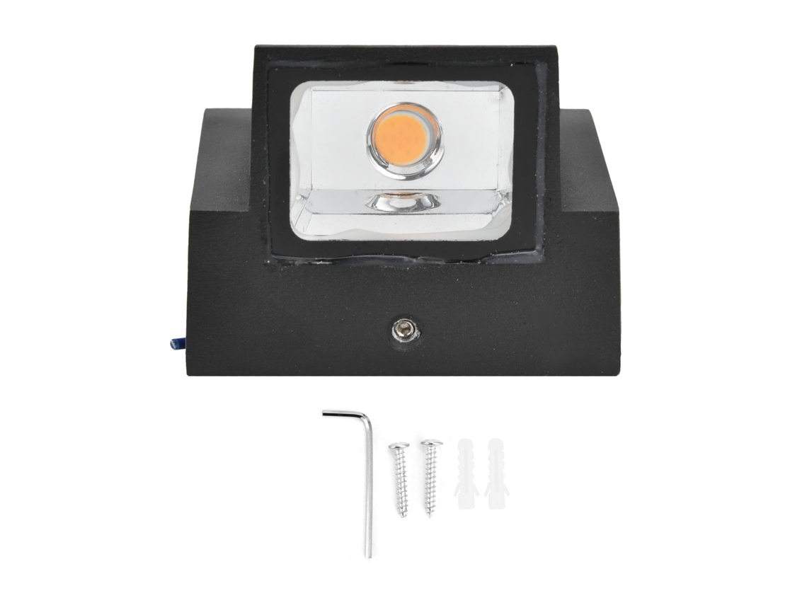 Aplique De Pared Exterior 5 W Con Fuente Luz Cálida Cob, Sin Parpadeo, Ip65, Resistente Al Agua, Par