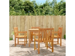 Sillas de jardín (4 unidades, 56 x 55,5 x 90 cm, madera maciza de acacia, DKD Home Decor)
