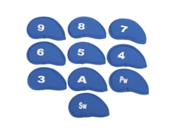 Juego De 10 Fundas Para Hierros De Golf Con Números Claros, Protección Suave Azul Para La Práctica De Golf.
