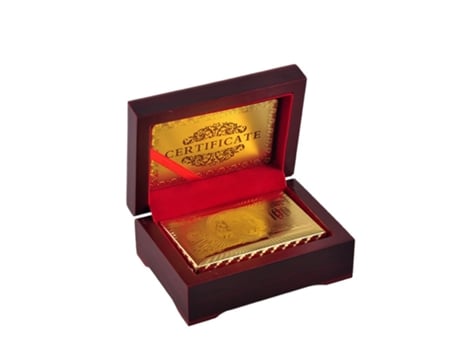Playing Cards in a Box - Baraja de cartas chapada en oro de 24 quilates