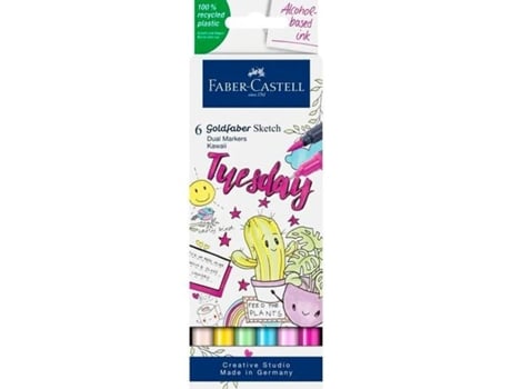 Set de Rotuladores FABER-CASTELL Goldfaber Sketch - Kawaii Doble 6 Piezas